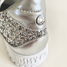 Load image into Gallery viewer, JIMMY CHOO Monza Sparkle Silver Leather Sneakers

