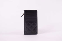 Load image into Gallery viewer, VERSACE Medusa Head Quilted Black Leather Card Wallet
