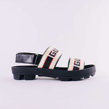 Load image into Gallery viewer, GUCCI Nylon Cirano Lux Stripe Mens Cleat Sole Slingback Sandals
