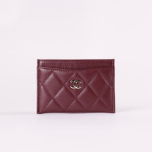 Load image into Gallery viewer, CHANEL CC Burgundy Lambskin Classic Card Holder
