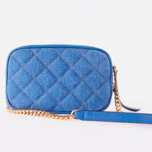 Load image into Gallery viewer, VERSACE Small Quilted Denim Chain Camera Crossbody Bag
