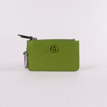 Load image into Gallery viewer, GUCCI Dollar Calfskin Enamel Monochrome GG Marmont Key Case Card Holder Lemon Leaf
