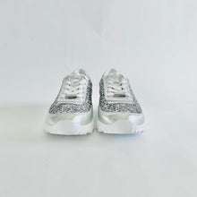 Load image into Gallery viewer, JIMMY CHOO Monza Sparkle Silver Leather Sneakers
