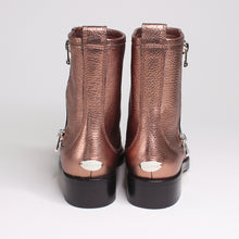 Load image into Gallery viewer, JIMMY CHOO Dondo Rosewood Grainy Calf Leather Biker Boots
