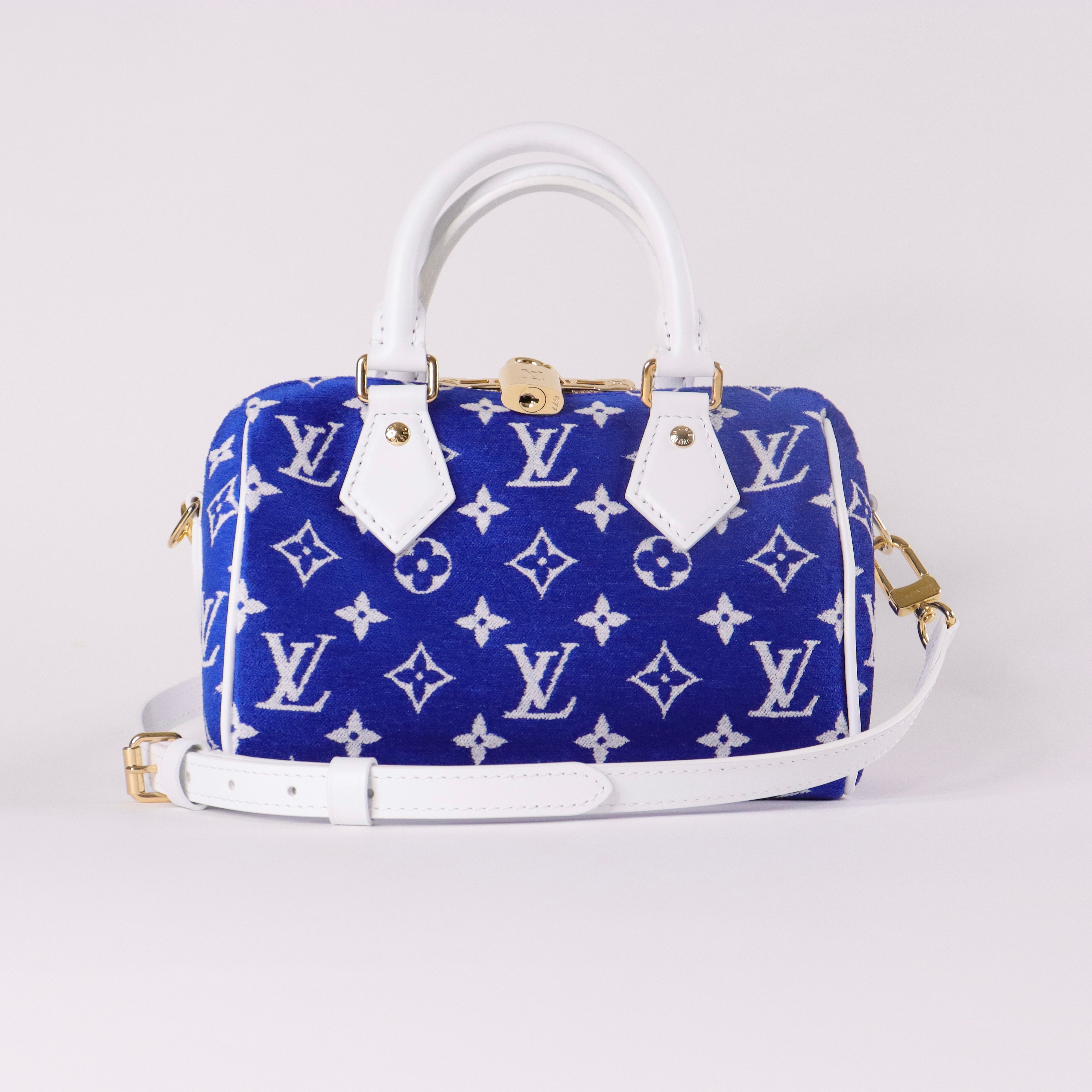 Louis Vuitton LV speedy 20 blue Leather ref.383992 - Joli Closet