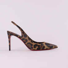 Load image into Gallery viewer, CHRISTIAN LOUBOUTIN Kate Sling 85 Leopard-print Leather Slingback Pumps
