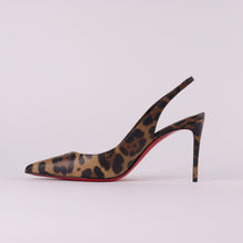Load image into Gallery viewer, CHRISTIAN LOUBOUTIN Kate Sling 85 Leopard-print Leather Slingback Pumps
