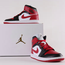 Load image into Gallery viewer, NIKE Air Jordan 1 Mid Red Black Sneakers
