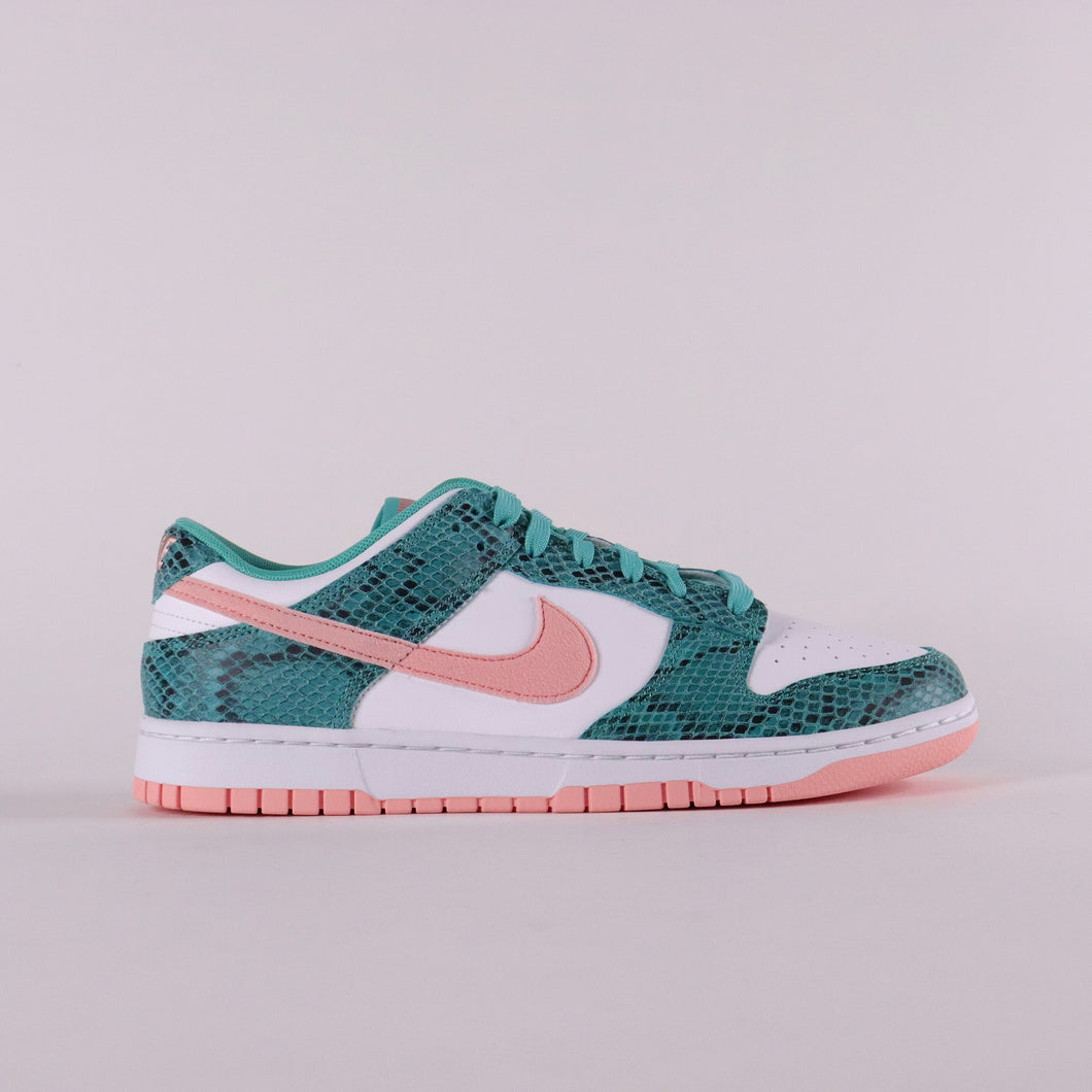 NIKE Dunk Low Washed Teal and Bleached Coral Sneakers